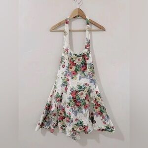 Vintage Floral Halter Dress